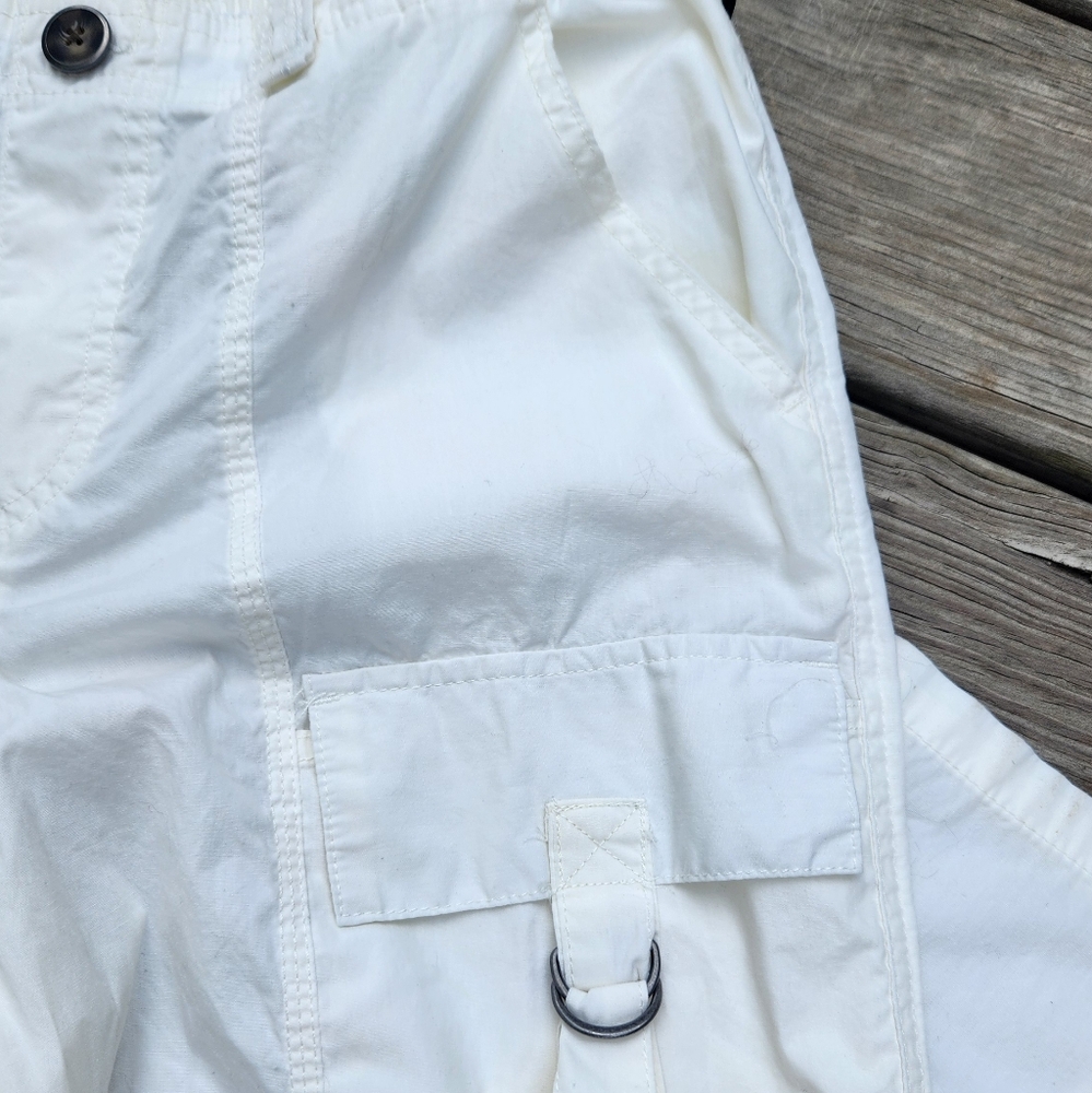 NWT-Women's White Cargo Track Pants - Picture 6 of 11
